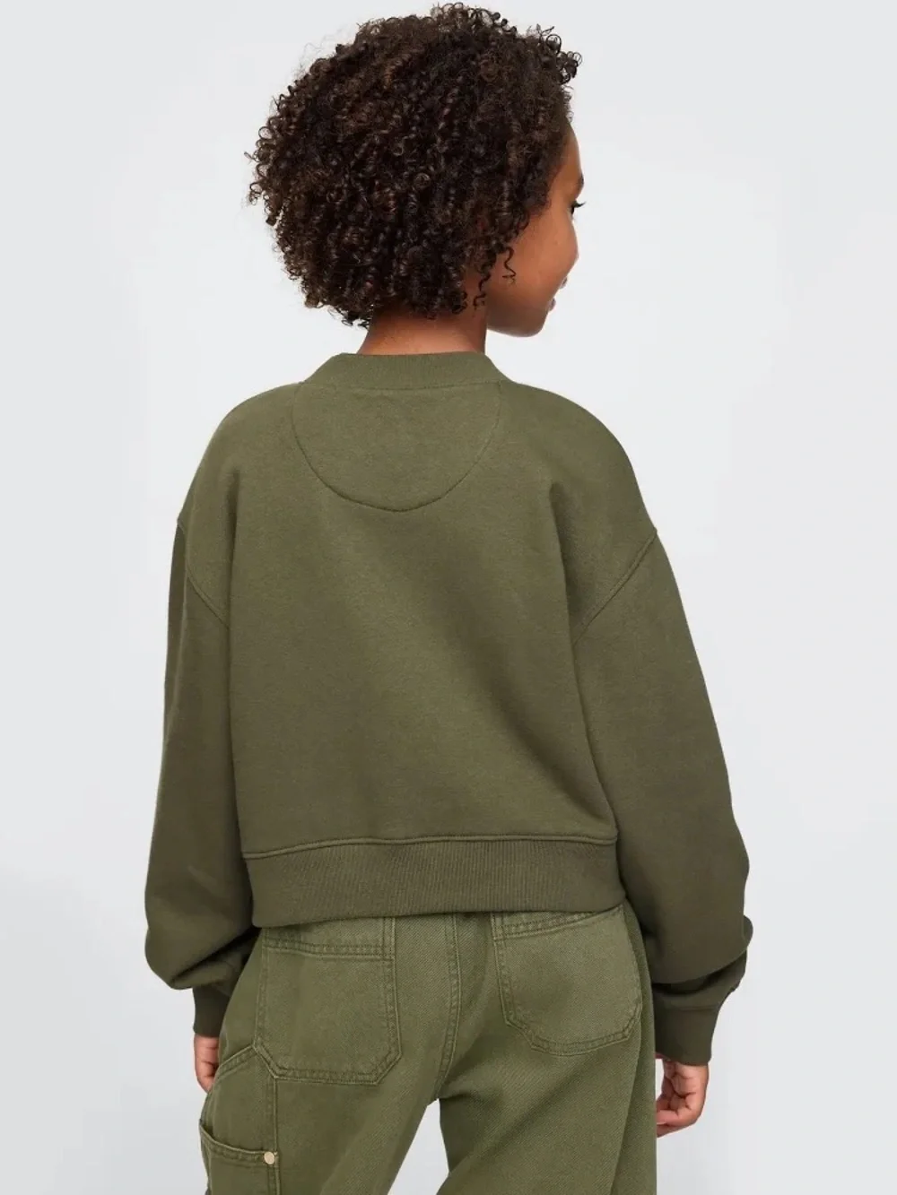 NWT Gap×Cult Gaia $55 Kids VintageSoft Logo Sweatshirt, Olive, Sz L(10), M(8)